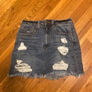 Denim ripped skirt